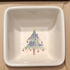 Red and White Christmas Tree Ceramic Serveware